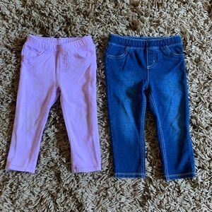 two pairs of 18M jumping bean jeggings